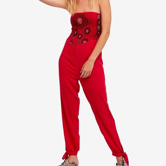 Free People Pants - NWT Free People Karan Cotton Strapless Jumpsuit